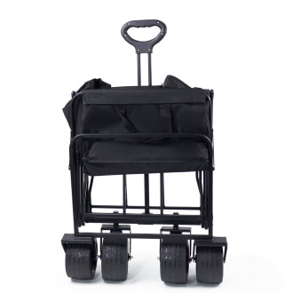 Wozinsky WZP-100 beach, tourist, garden trolley, durable, wide wheels, with safety net up to 100 kg - black