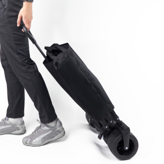 Wozinsky WZP-100 beach, tourist, garden trolley, durable, wide wheels, with safety net up to 100 kg - black