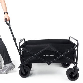 Wozinsky WZP-100 beach, tourist, garden trolley, durable, wide wheels, with safety net up to 100 kg - black