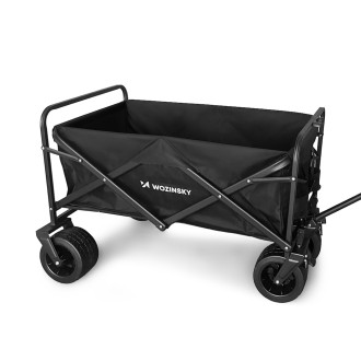 Wozinsky WZP-100 beach, tourist, garden trolley, durable, wide wheels, with safety net up to 100 kg - black