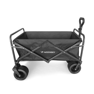 Wozinsky WZP-100 beach, tourist, garden trolley, durable, wide wheels, with safety net up to 100 kg - black