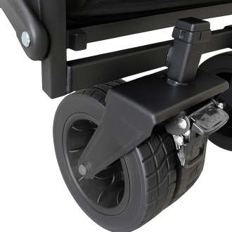 Wozinsky WZP-100 beach, tourist, garden trolley, durable, wide wheels, with safety net up to 100 kg - black