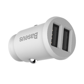 Baseus Grain Car Charger CCALL-ML02 mini charger 2x USB-A 3.1A - white