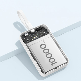 Baseus Magnetic Mini MagSafe 10000mAh 30W powerbank with built-in USB-C cable - white + Baseus Simple Series USB-C - USB-C 60W 0.3m cable