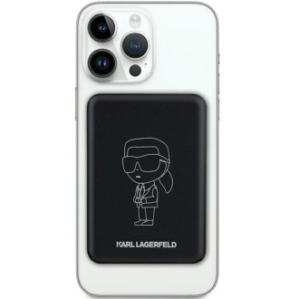 Karl Lagerfeld NFT Outline Ikonik MagSafe 5000mAh induction power bank - black