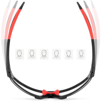 Rockbros SP216BK photochromic UV400 cycling glasses - black and red