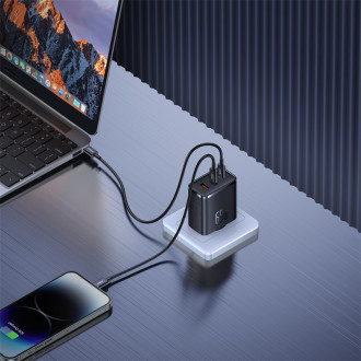 Baseus Cube Pro 65W GaN nabíječka 2x USB-C USB-A - černá