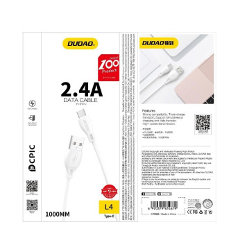 Dudao USB / Lightning cable 2.4A 1m white (L4L 1m white)