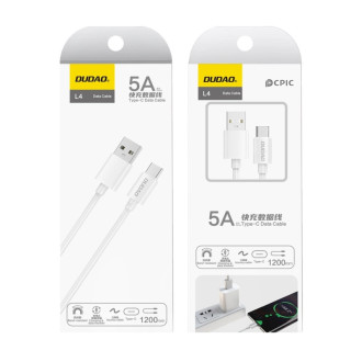 Dudao USB Type C 2.1A 1m white cable (L4T 1m white)