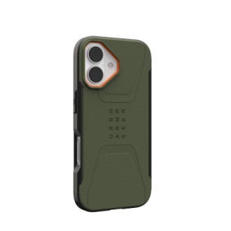 UAG Civilian MagSafe case for iPhone 17 - olive and orange