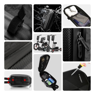 Wozinsky waterproof scooter handlebar bag 4l handlebar bag black (WSB2BK)