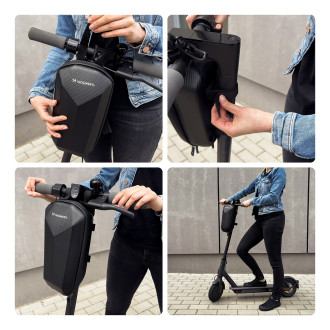 Wozinsky waterproof scooter handlebar bag 4l handlebar bag black (WSB2BK)