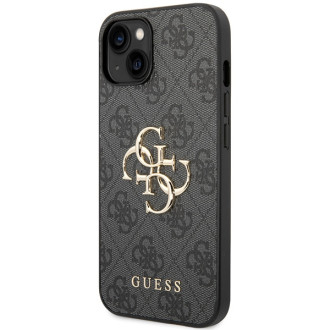 Guess 4G Big Metal Logo iPhone 15 Case - Gray
