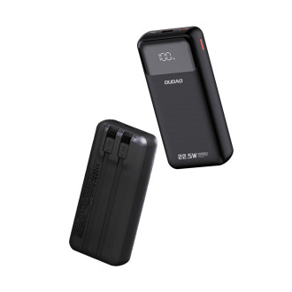 Dudao K15Pro Power Bank 20000mAh 22.5W PD USB-C / USB-A / Built-in Lightning and USB-C Cables - Black
