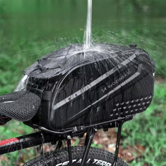 Wozinsky Bike Trunk Bag with Long Strap and Expandable Side Pockets - Black