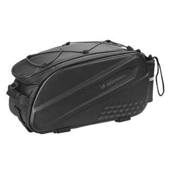 Wozinsky Bike Trunk Bag with Long Strap and Expandable Side Pockets - Black