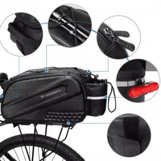 Wozinsky Bike Trunk Bag with Long Strap and Expandable Side Pockets - Black