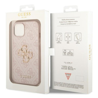 Guess 4G Big Metal Logo iPhone 15 Plus Case - Pink