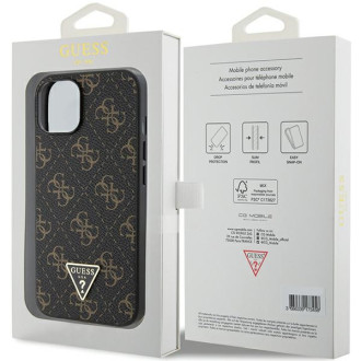 Guess 4G Triangle Metal Logo case for iPhone 15 Plus / 14 Plus - black