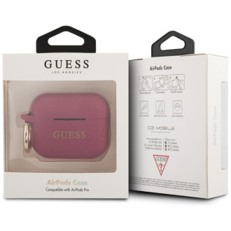Guess Silicone Glitter Case for AirPods Pro - Pink Glitter