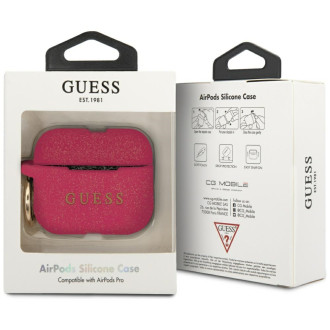 Guess Silicone Glitter Case for AirPods Pro - Pink Glitter