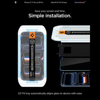 Spigen Glas.tR EZ Fit Privacy Tempered Glass for iPhone 16 Pro - 2 pcs.