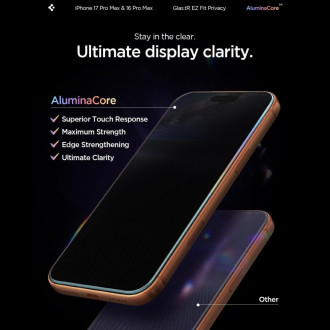 Spigen Glas.tR EZ Fit Privacy Tempered Glass for iPhone 16 Pro Max - 2 pcs.