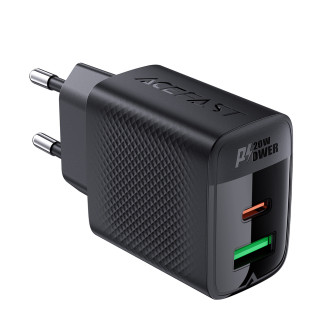 Acefast A78 Charger Network GaN USB-A / USB-C PD 20W - Black