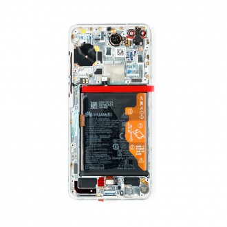 Huawei P40 LCD Display + Dotyková Deska + Přední Kryt Ice White (Service Pack)