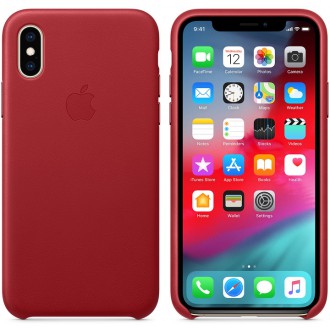 Apple Kožený Kryt pro iPhone X/XS Red (MRWK2ZM/A)