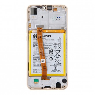 Huawei P20 Lite LCD Display + Dotyková Deska + Přední Kryt Gold (Service Pack)