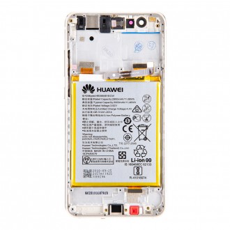 Huawei P10 Lite LCD Display + Dotyková Deska + Přední Kryt + Baterie Gold