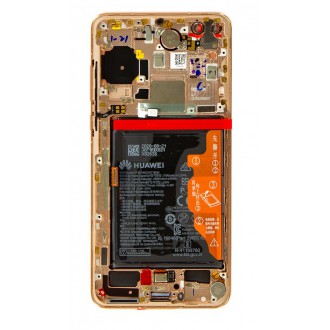 Huawei P40 LCD Display + Dotyková Deska + Přední Kryt Blush Gold (Service Pack)