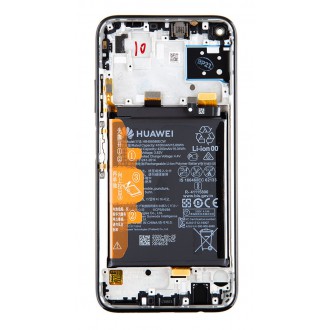 Huawei P40 Lite LCD Display + Dotyková Deska + Přední Kryt Midnight Black (Service Pack)