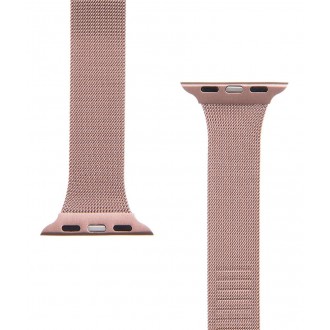 Tactical 747 Loop Slim Magnetický Kovový Řemínek pro iWatch 1/2/3/4/5/6/SE 38/40mm Rose