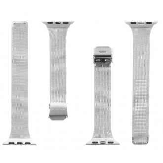 Tactical 748 Loop Slim Magnetický Kovový Řemínek pro iWatch 1/2/3/4/5/6/SE 38/40mm Silver