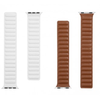 Tactical 732 Loop Kožený Řemínek pro iWatch 1/2/3/4/5/6/SE 38/40mm White