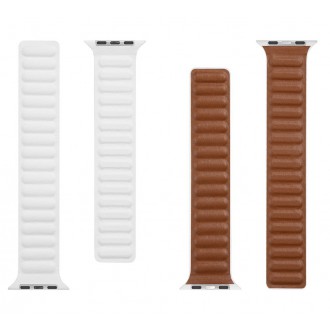 Tactical 732 Loop Kožený Řemínek pro iWatch 1/2/3/4/5/6/SE 38/40mm White