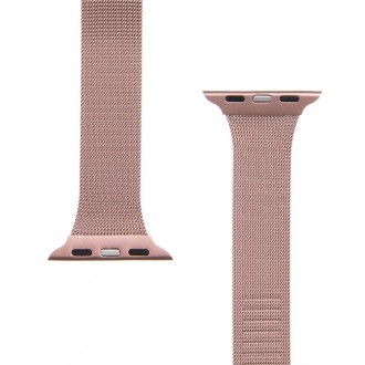 Tactical 747 Loop Slim Magnetický Kovový Řemínek pro iWatch 1/2/3/4/5/6/SE 38/40mm Rose