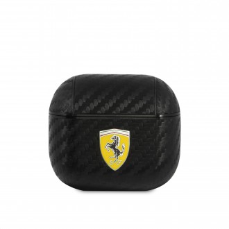 FESA3CABK Ferrari Carbon PC/PU Pouzdro pro Airpods 3 Black