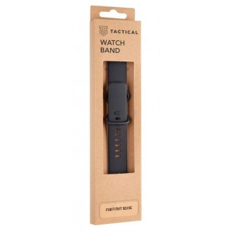 Tactical 718 Silikonový Řemínek pro Fitbit Sense Black