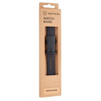 Tactical 718 Silikonový Řemínek pro Fitbit Sense Black