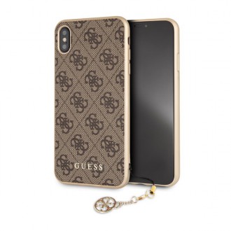 Guess Charms Hard Case 4G Brown pro iPhone XS Max (GUHCI65GF4GBR)