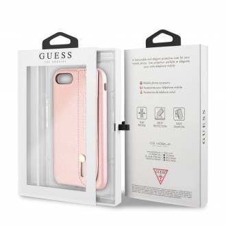 Guess Saffiano Strap Pouzdro pro iPhone 7/8/SE2020 Rose (GUHCI8SBSRO)