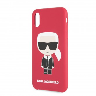 Karl Lagerfeld Iconic Full Body Silikonové Pouzdro pro iPhone X/XS Red (KLHCPXSLFKRE)