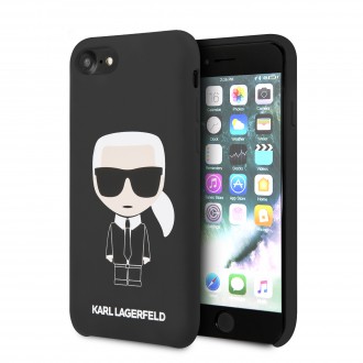 Karl Lagerfeld Full Body Silikonové Pouzdro pro iPhone 8/SE2020 Black (KLHCI8SLFKBK)