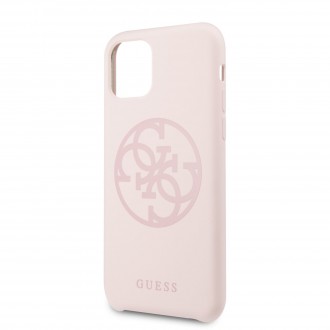 Guess 4G Silicone Tone Zadní Kryt pro iPhone 11 Light Pink (GUHCN61LS4GLP)