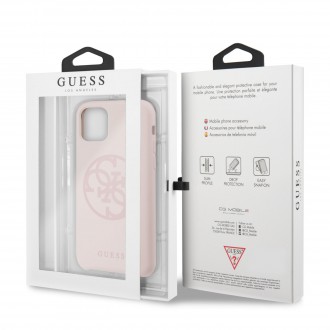 Guess 4G Silicone Tone Zadní Kryt pro iPhone 11 Light Pink (GUHCN61LS4GLP)