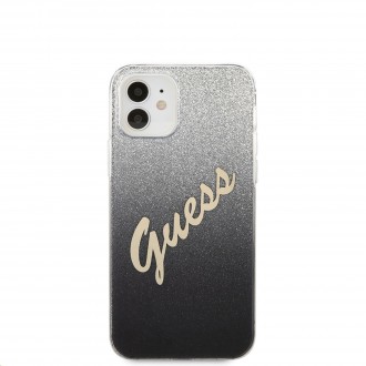 Guess PC/TPU Vintage Zadní Kryt pro iPhone 12 mini 5.4 Gradient Black (GUHCP12SPCUGLSBK)