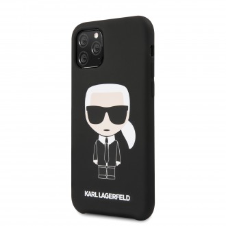 Karl Lagerfeld Iconic Silikonvý Kryt pro iPhone 11 Pro Black (KLHCN58SLFKBK)